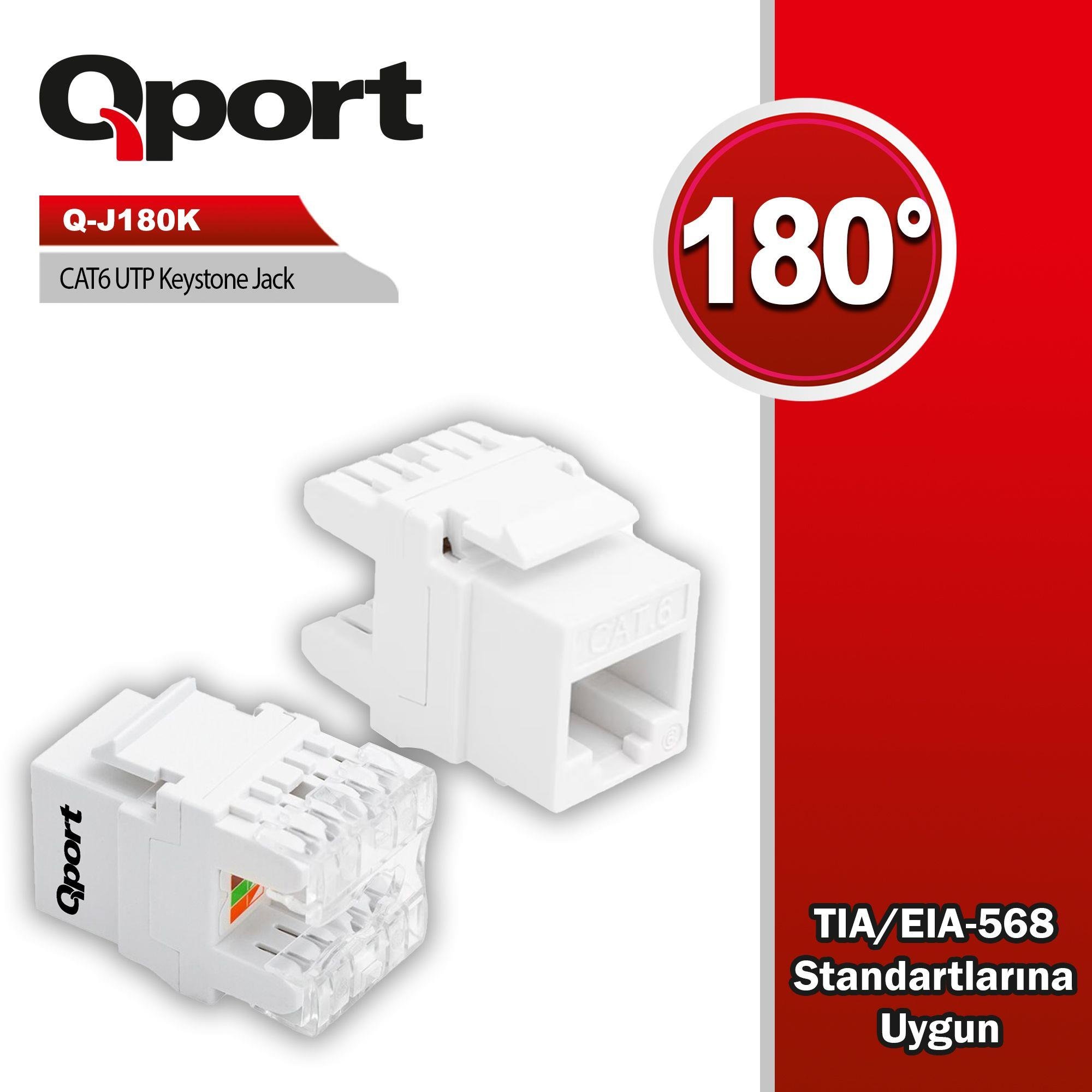 Qport Q-J180K  CAT6 180° Keystone jack