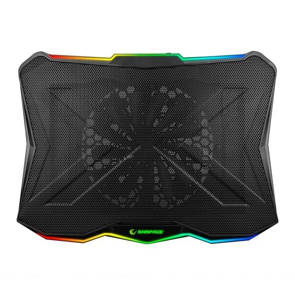 Rampage AD-RC8 SHOWY Siyah 180mm Fan 15''-17'' RGB Işıklı Notebook Soğutucu Stand
