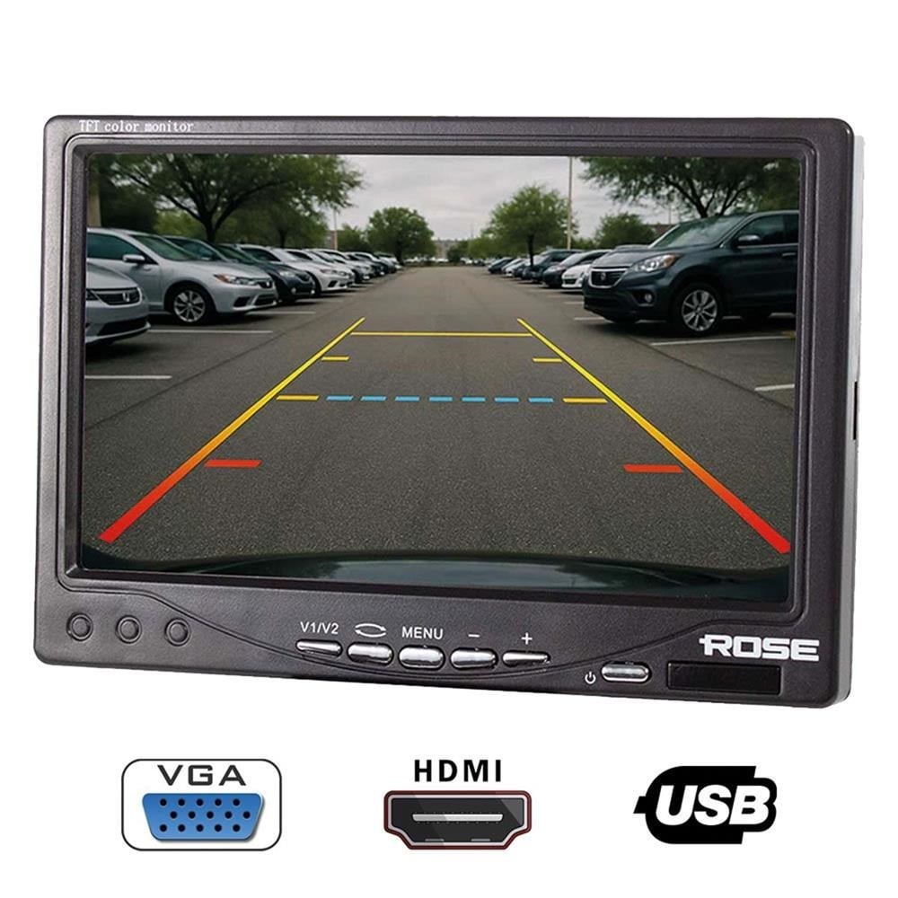 ROSE MR-70HD 7” FULL HD IPS VGA EKRAN-HDMI GİRİŞİ-2 ADET VİDEO GİRİŞİ GÖMÜLÜ VE AYAKLI-MONTAJ UZAKTAN KUMANDA-KAMERA TETİKLEME UCU -  ANALOG