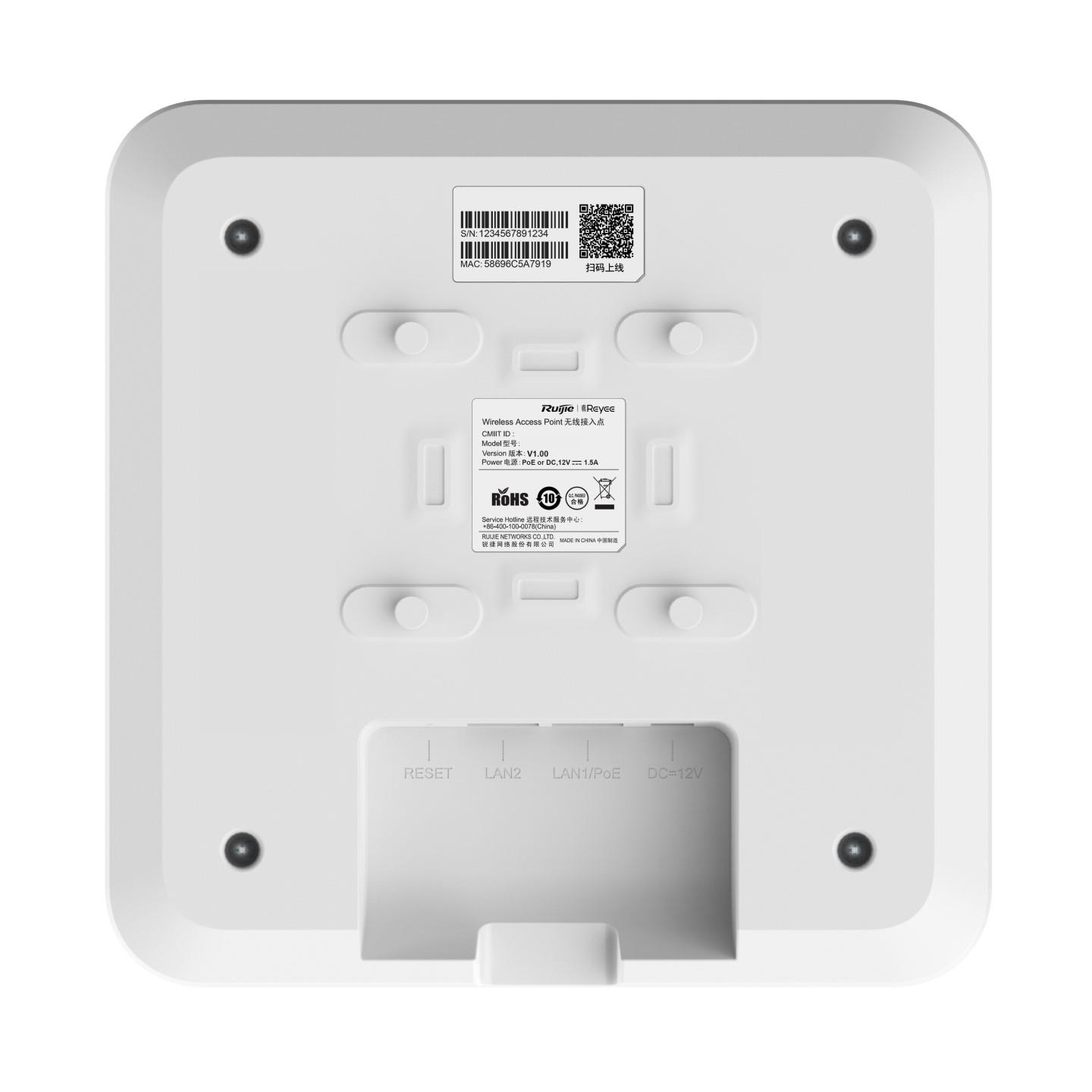 RUIJIE-REYEE RG-RAP2260 1 Port 2.5G+1 Port Gb AX3000 2 Anten Tavan Tipi Access Point