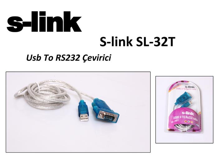 S-LINK SL-32T Usb To RS232 (USB den Comport a çevirici)