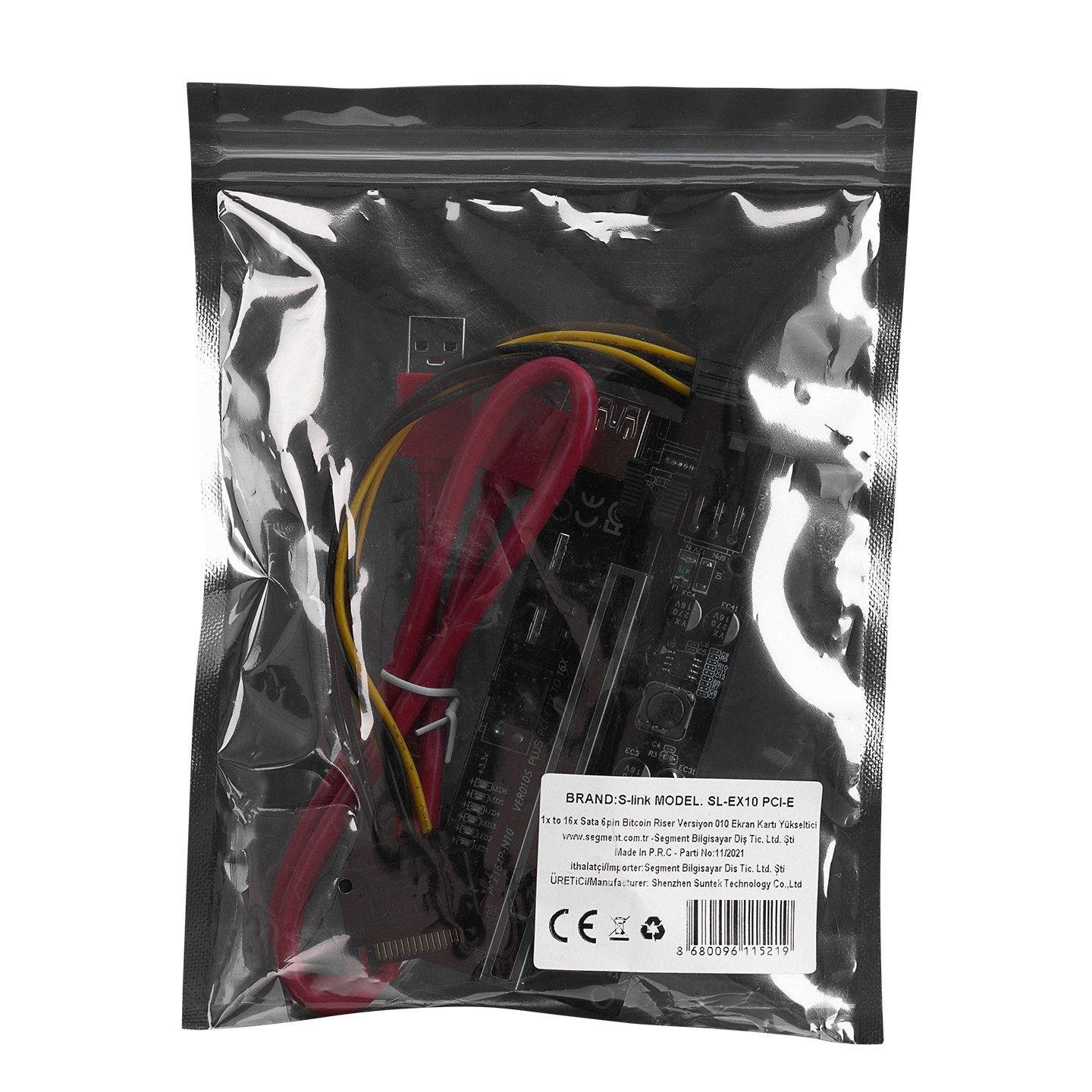 S-Link SL-XE20 PCI-E1X=>Sata 6p bitcoin 10S riser