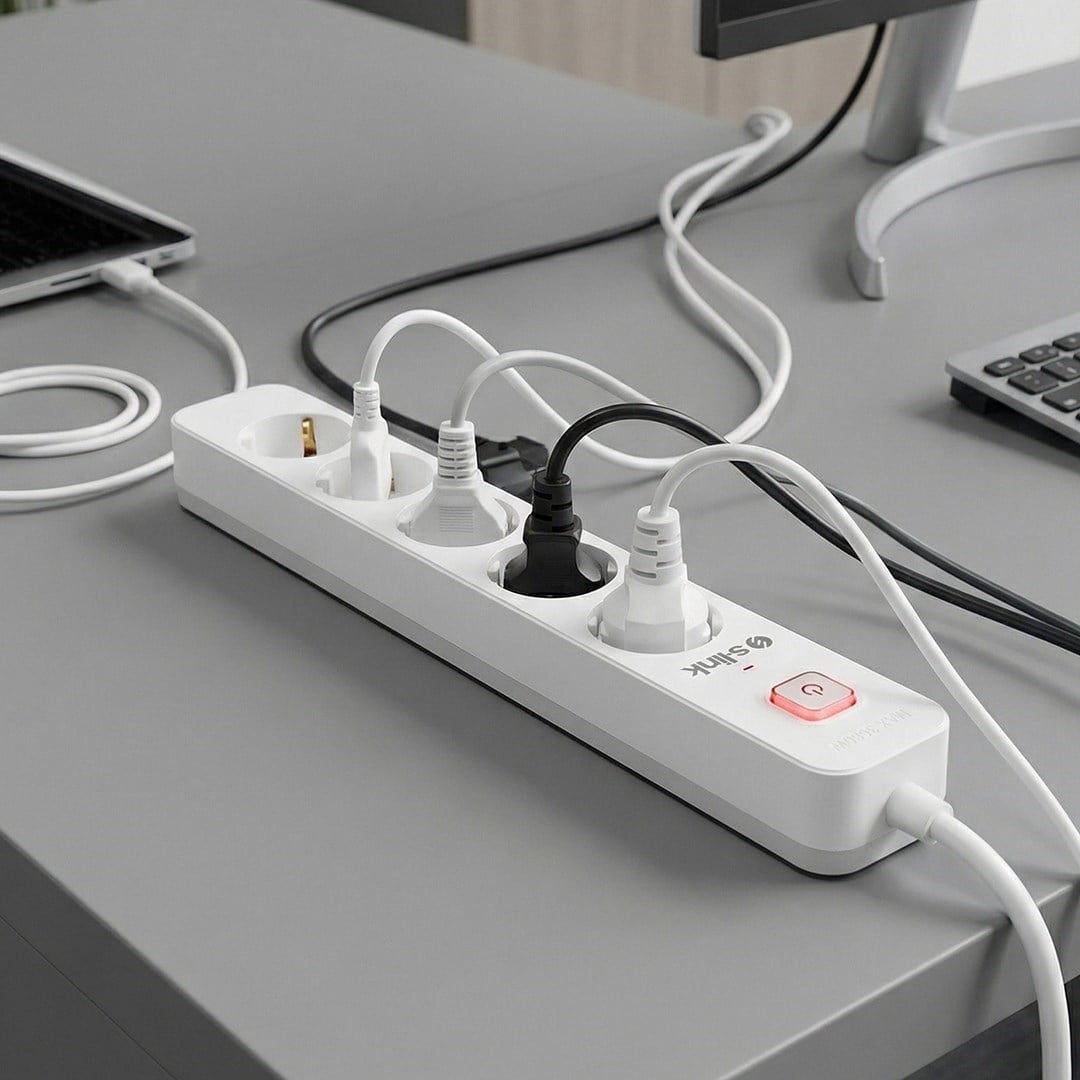 S-Link SPG501S 1.5 Metre Kablolu 750 Joule 1.5 Mm Anahtarlı 5'li Akım Korumalı Priz