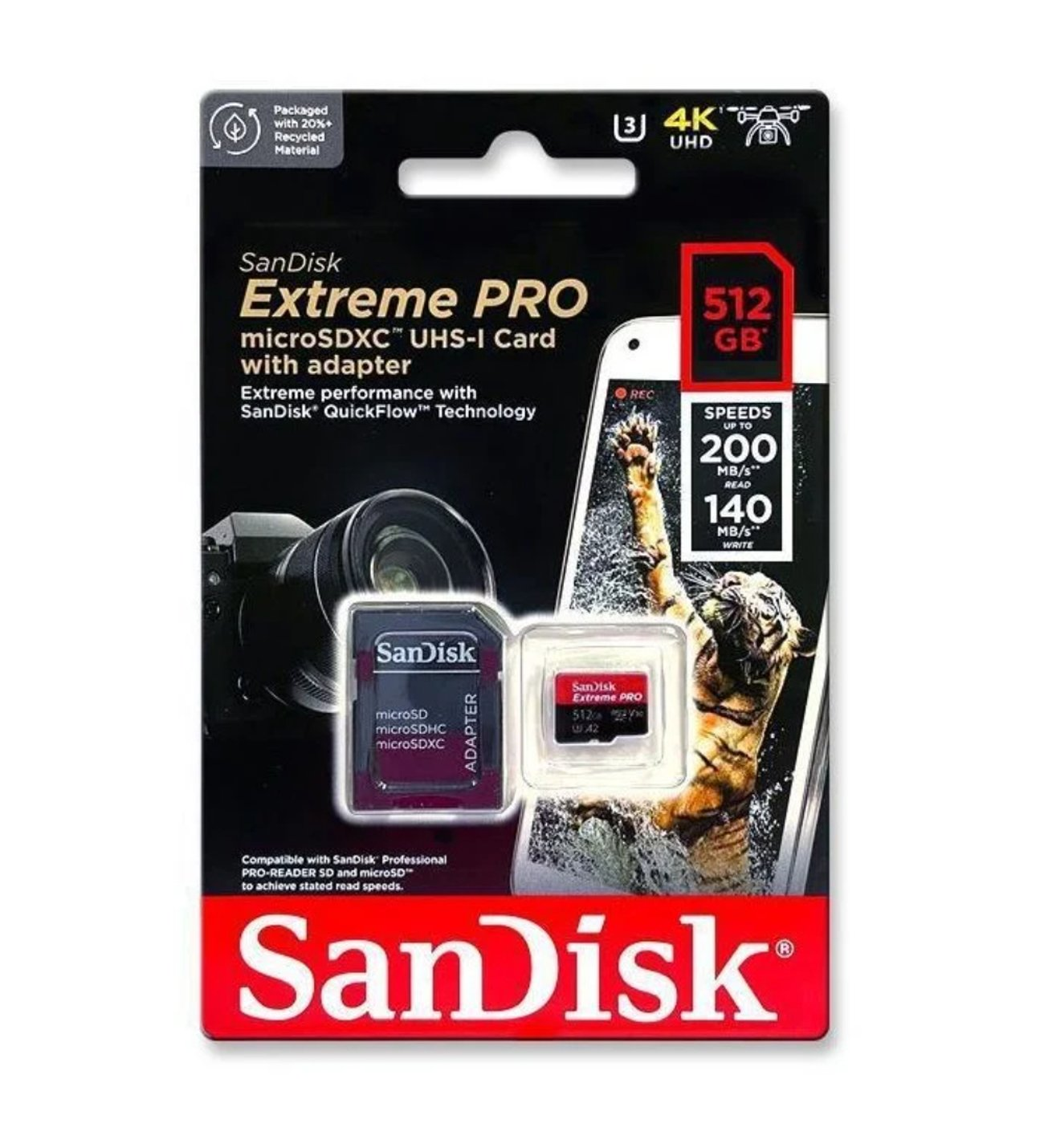 SANDISK 512GB EXTREME PRO SDSQXCD-512G-GN6MA A2 200MB/s MicroSD Hafıza Kartı