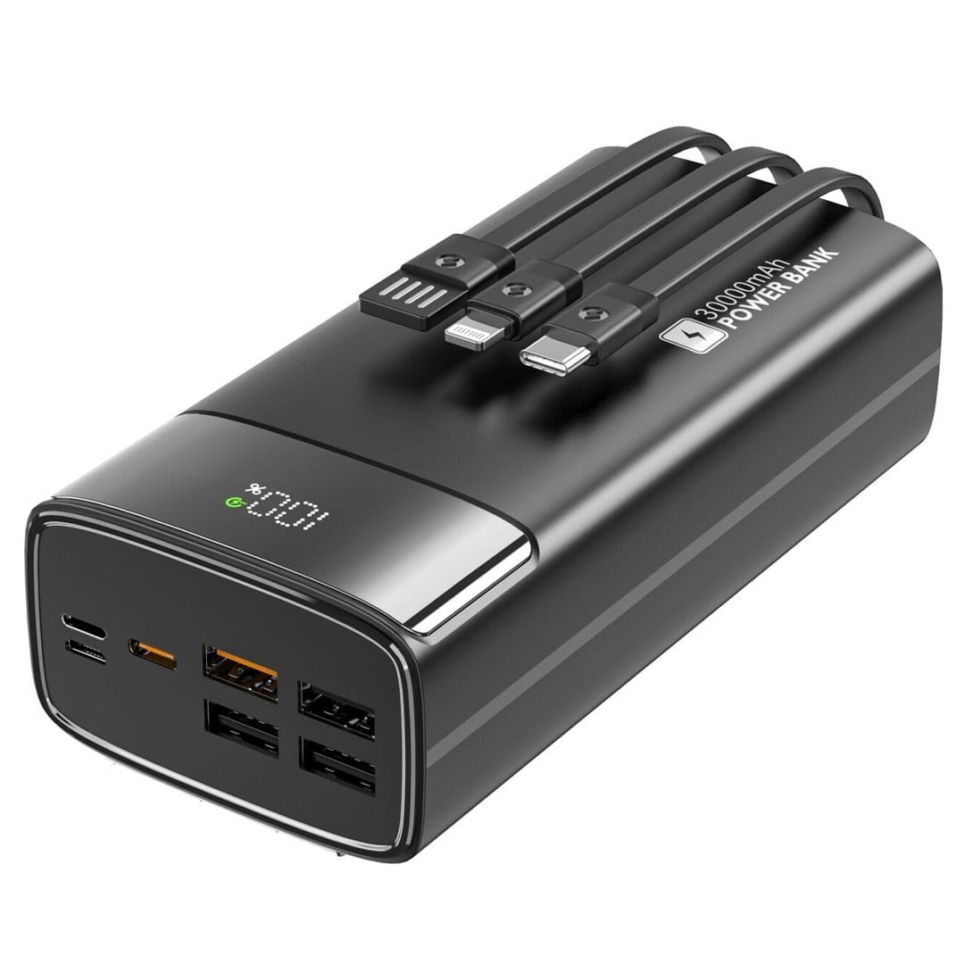 Snapron SNP-3035 22.5W LCD Erkan PD 30.000 mAh Dahili Kablolu Hızlı Şarjlı Powerbank