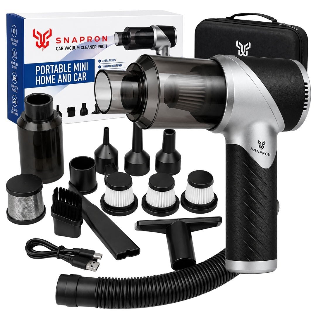 Snapron SNV-3000 Car Vacuum Cleaner Pro 1 Katlanabilir 17.000Pa 100W Şarjlı Araç Ev Süpürgesi