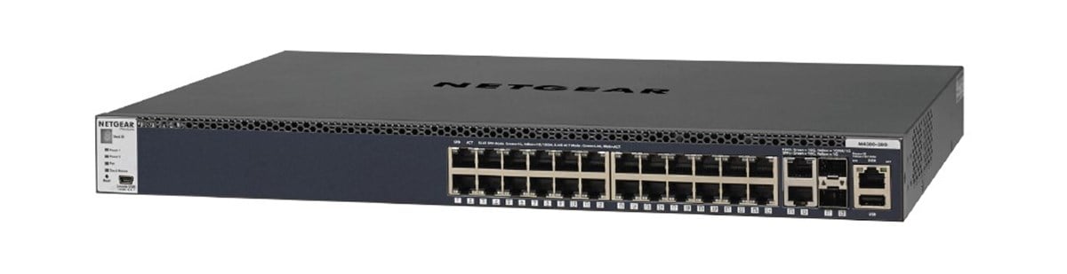Stackable Managed Switch (M4300-28G)<br>
24 x 1G<br>
2 x 10GBASE-T<br>
2 x SFP+ 
