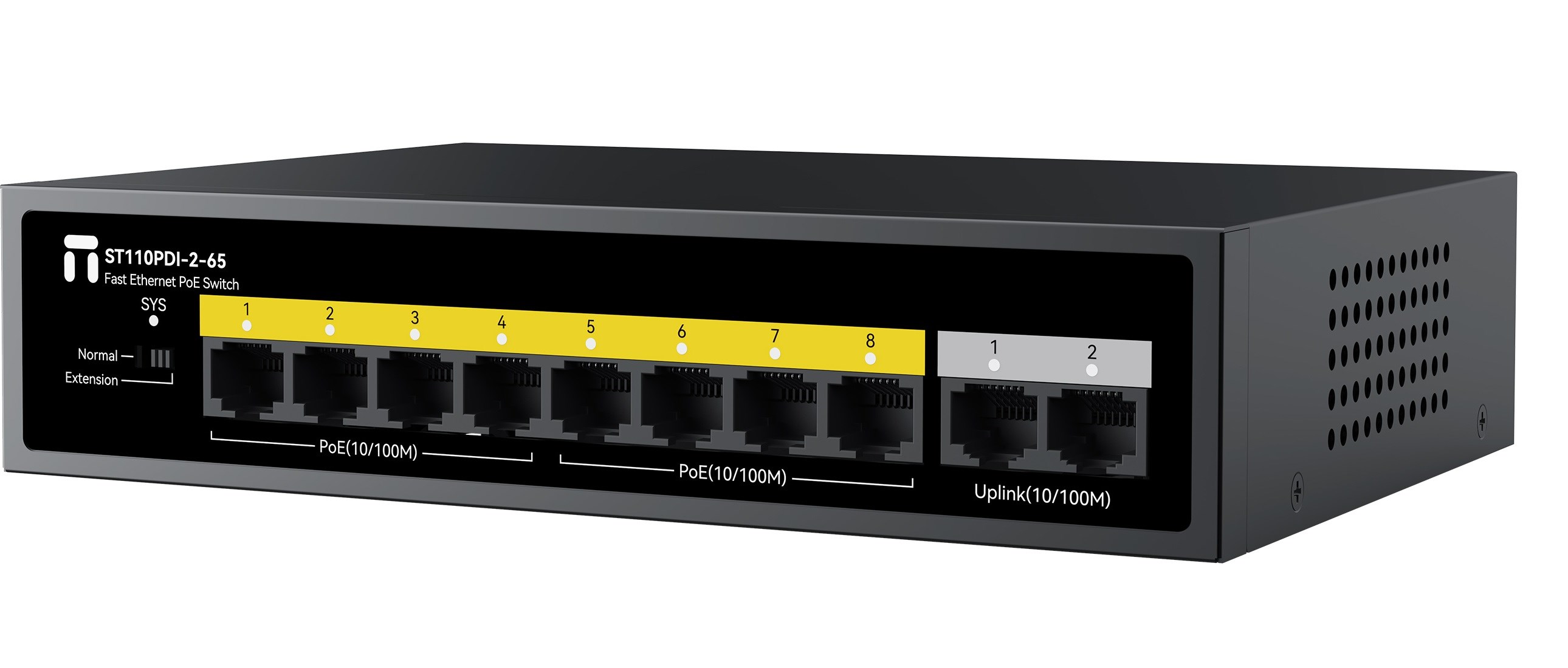 STONET ST110PDI-2-65 10 Port Mbit 8 Adet Poe 65W 2xMbit Uplink Yönetilemez Metal Kasa Switch
