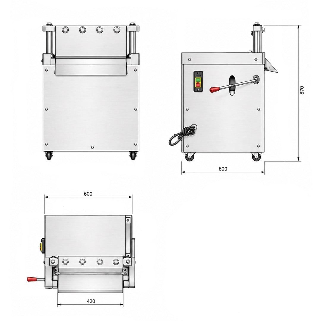 Sunup SN-30966 Endüstriyel Et ve Kemik Kesme Makinesi Paslanmaz Çelik Büyük Boy Giyotin Dilimleyici