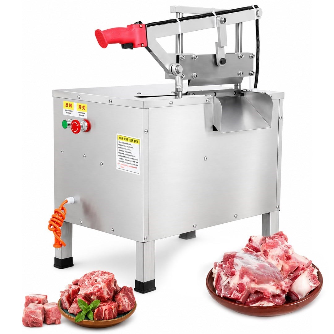 Sunup SN-30982 Otomatik Kemik ve Et Kesme Makinesi Gıda Sınıfı Paslanmaz Çelik Endüstriyel Giyotin Dilimleyici
