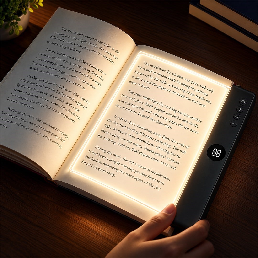 Sunup SN-37713 Led Işıklı Şeffaf Okuma Paneli Dijital Göstergeli Zaman Ayarlı Şarjlı Okuma Lambası