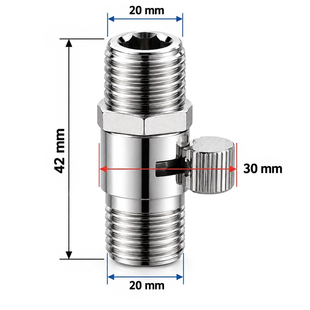 Sunup SN-38122 Metal Çift Dış Dişli Ayarlanabilir Akış Kontrol Vanası