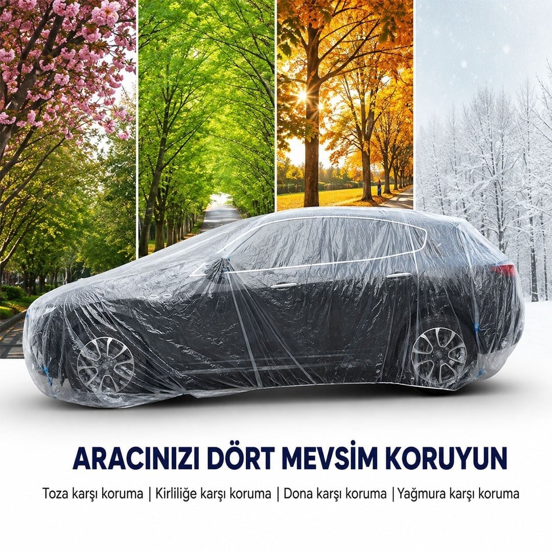 Sunup SN-38876 M BEDEN PE Araç Örtüsü 3.5x6 Metre Dört Mevsim Dayanıklı Su Geçirmez ve UV Korumalı Branda