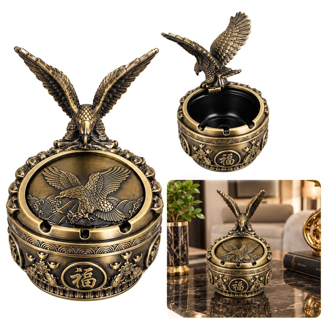 Sunup SN-38895 Antik Bronz Kartal Figürlü Dekoratif Küllük