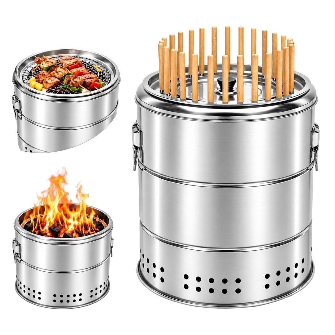 Sunup SN-38918 Dumansız Paslanmaz Çelik Kömürlü Barbekü Izgarası