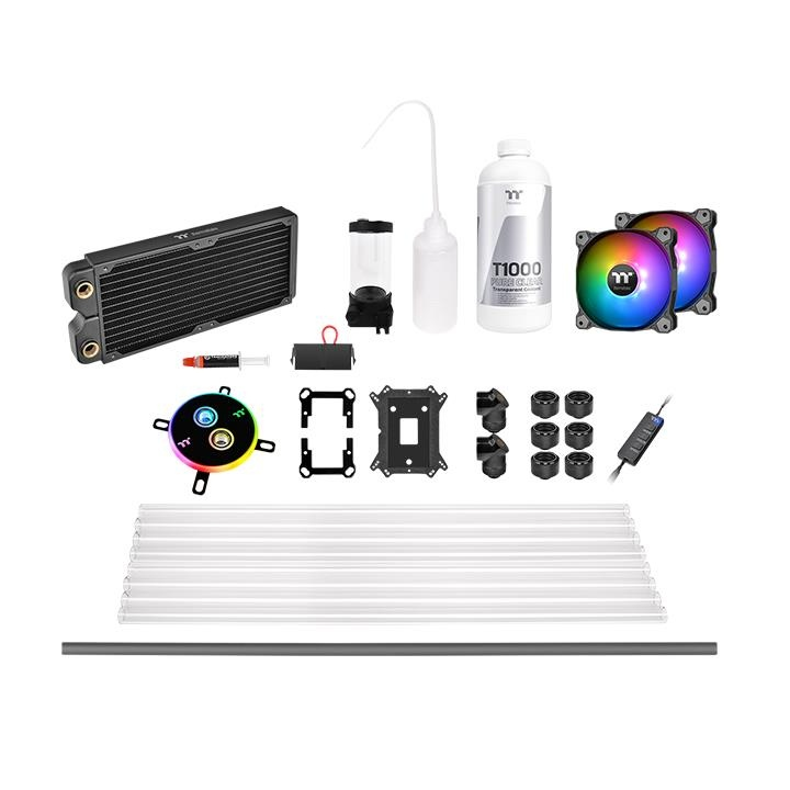 THERMALTAKE 240MM PACIFIC C240 DDC ARGB 2x120mm Fanlı, Hard Tube, Custom Sıvı Soğutma Kiti (AM4, LGA2066)