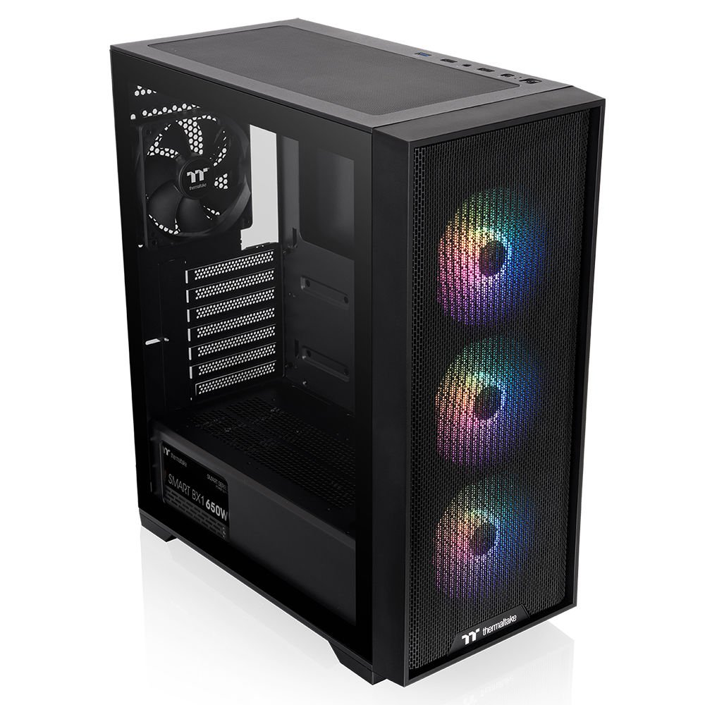 THERMALTAKE 650W 80+ BRONZE V290 TG CA-3Z7-65M1WE-00 3-ARGB FANLI Gaming Mid-Tower PC Kasası