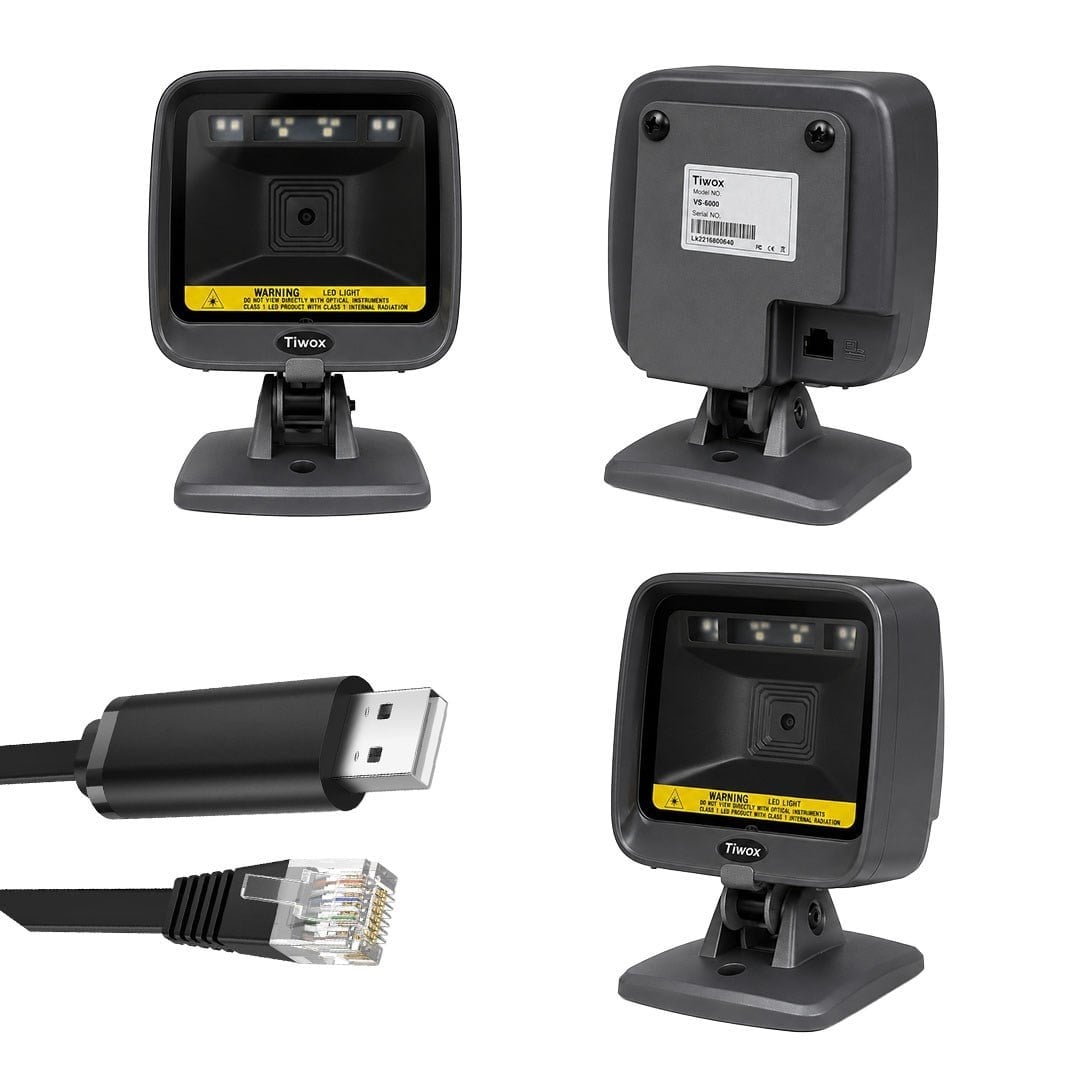 Tiwox Vs-6000 2D Karekod Kablolu Usb Masaüstü Barkod Okuyucu