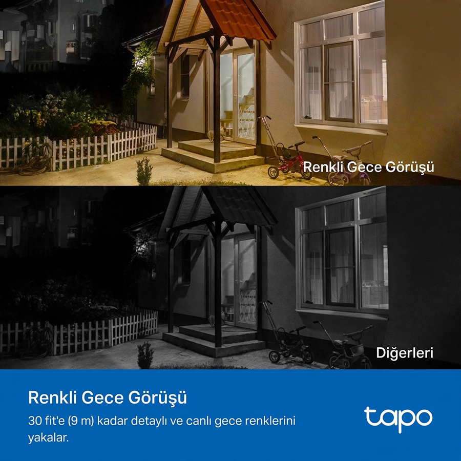 TP-LINK 3MP Bullet 3MM Wıfı Kablosuz Bataryalı Solar IP Kamera TAPO C410 KIT
