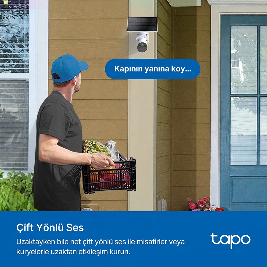 TP-LINK 3MP Bullet 3MM Wıfı Kablosuz Bataryalı Solar IP Kamera TAPO C410 KIT