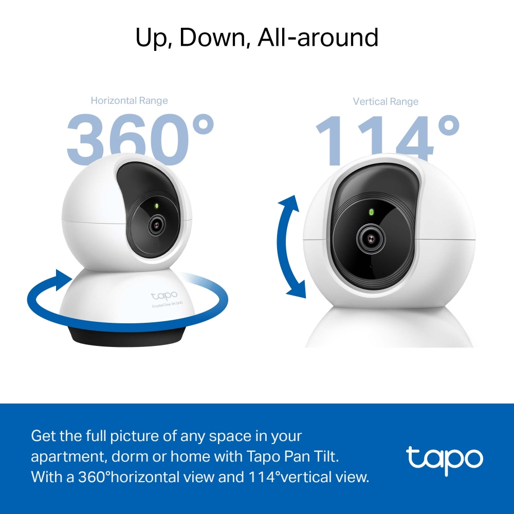 TP-LINK 4MP 4mm Wıfı Kablosuz Pan-Tilt IP Kamera TAPOC220