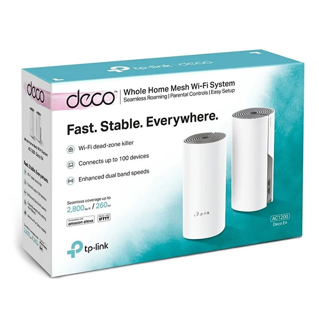 TP-Link AC1200 Deco E4 1200Mbps Mesh WIFI Sistemi (İkili)