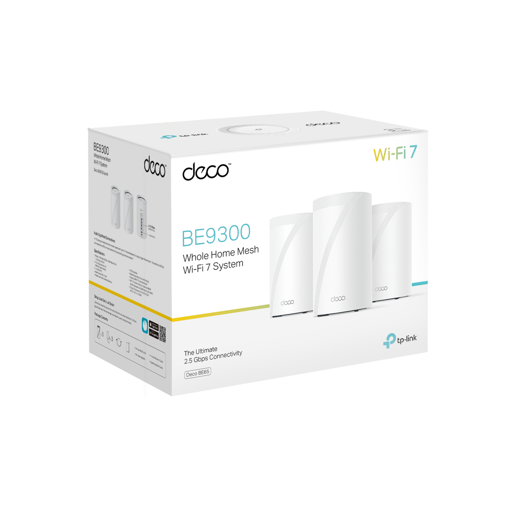 TP-LINK DECO BE65 BE9300 Mesh Router Wi-Fi 7 Sistemi 3-lü paket