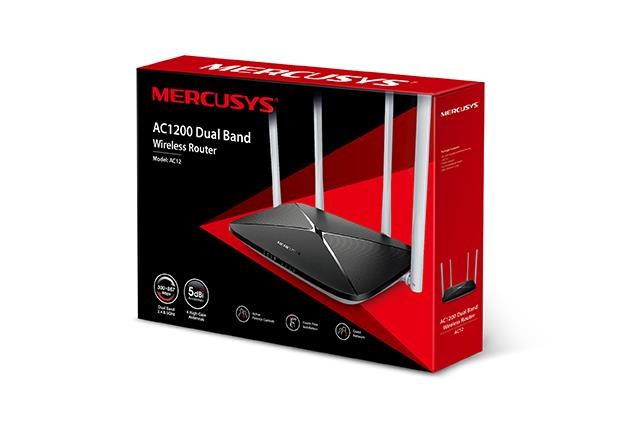 TP-LINK MERCUSYS AC12 3 Port 10/100/1000Mbps AC1200 4xAnten Masaüstü Router Access Point