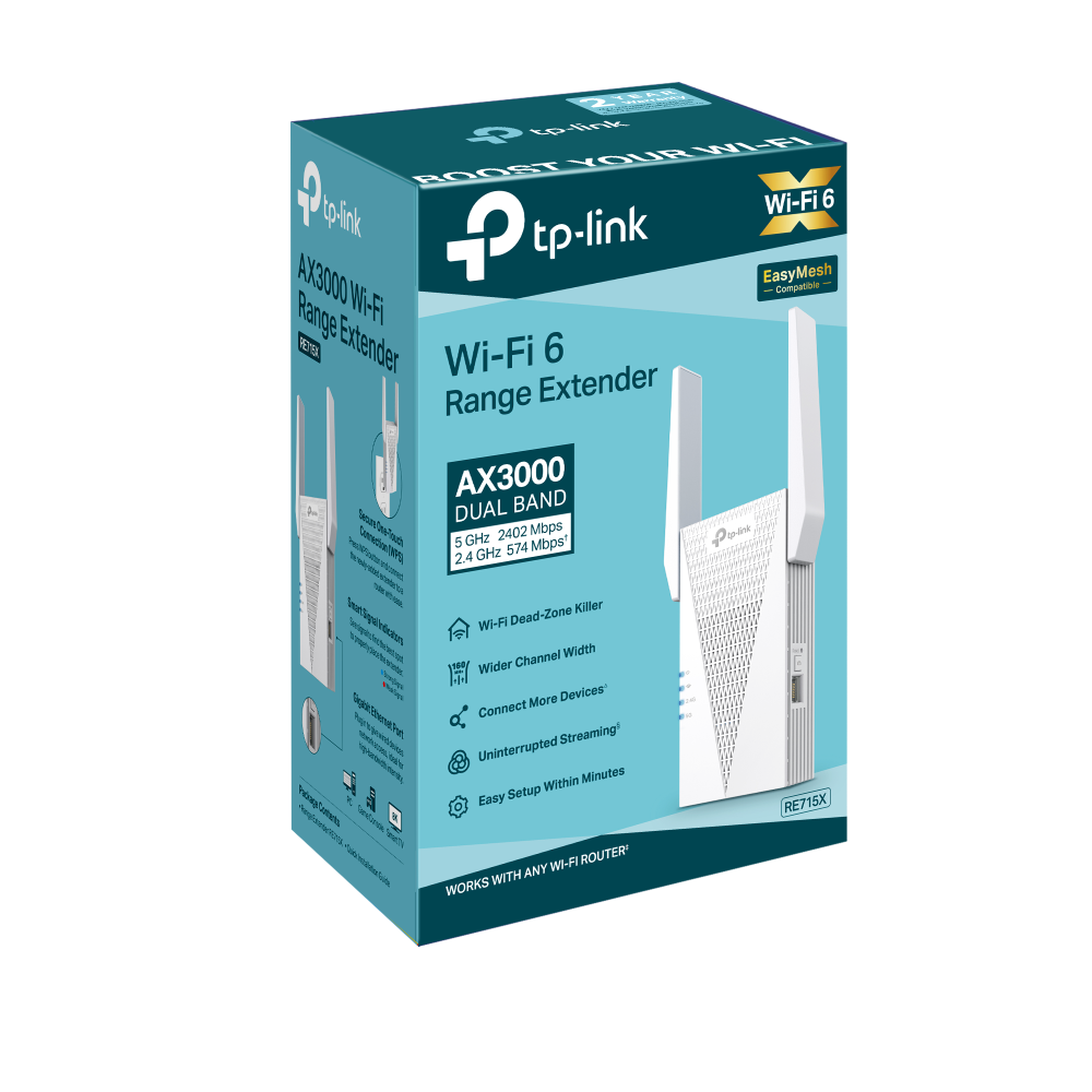 TP-LINK RE715X AX3000 Wıfı6 Mesafe Genişletici