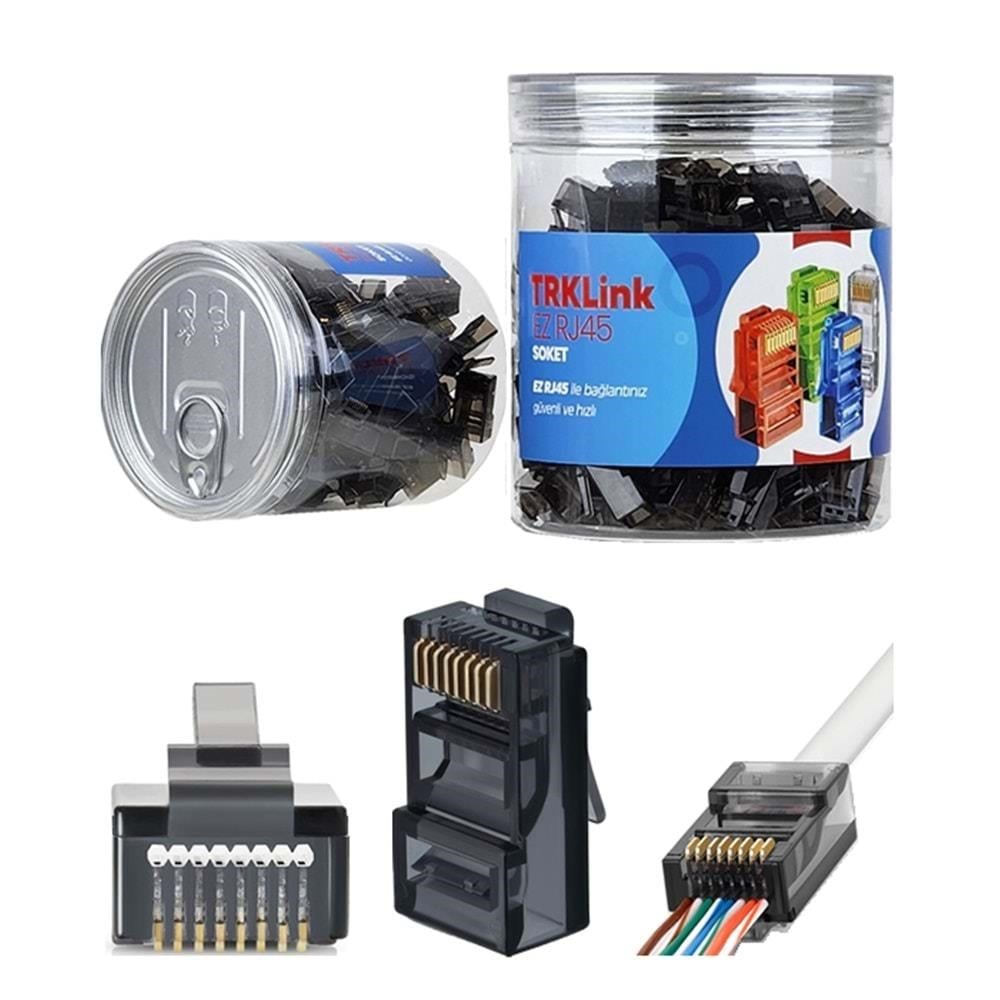 TRKLink TRK-EZ-RJ45-S KONNEKTÖR (SİYAH) 100 'lü PAKET TRK-N