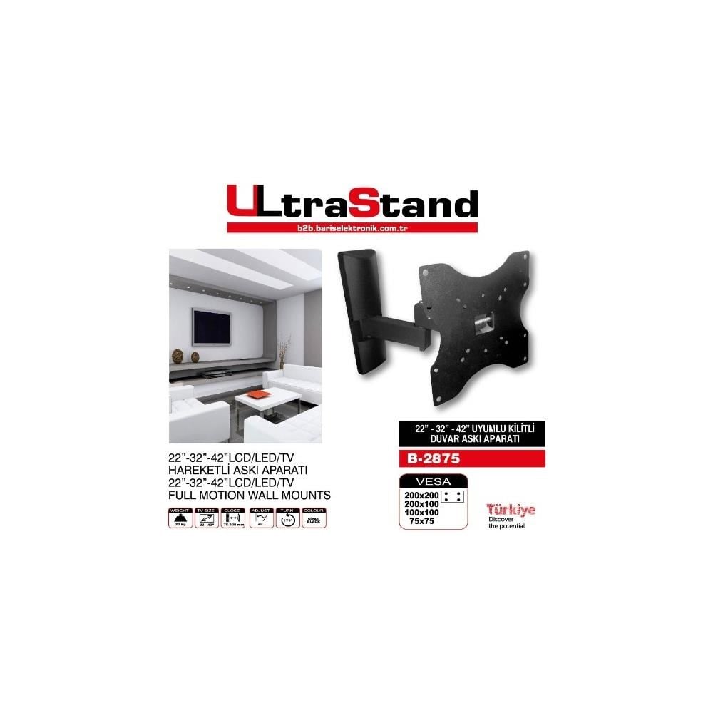 UltraStand B-2875 22''-42'' Hareketli Askı Aparatı Kolide 12Adet Bulunur