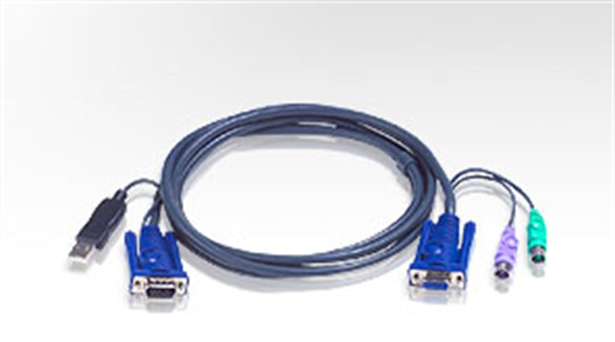 USB KVM (Keyboard/Video Monitor/Mouse) Kablosu, 1 x Monitör 15 pin HDB erkek, 1 x Klavye / Mouse USB A erkek <-> 1 x Monitör HDB-15 dişi, 1 x Klavye Mini-Din 6 erkek, 1 x Mouse Mini-Din 6 erkek, 1.80 metre