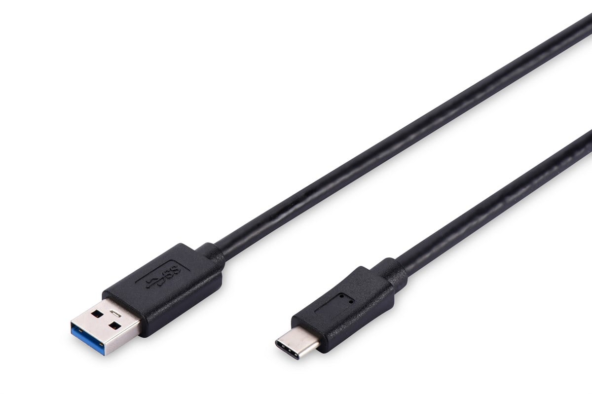 USB Tip C Bağlantı Kablosu, USB Tip C Erkek (USB 3.1) - USB Tip A Erkek (USB 2.0), 1.8 metre, AWG 24/28, 2x zırhlı, UL, nikel kaplama, siyah renk, <b>High-Speed</b>