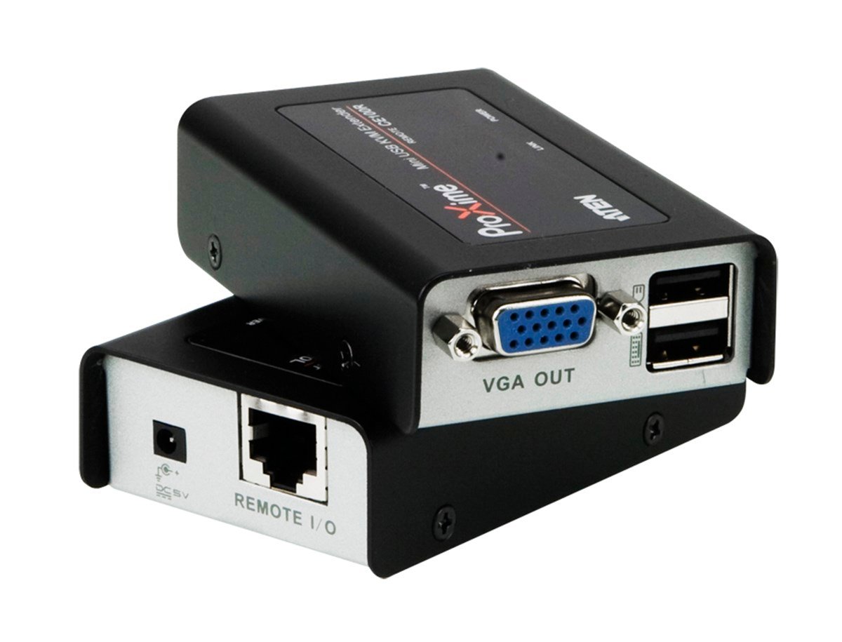 VGA KVM (Keyboard/Video Monitor/Mouse) Mesafe Uzatma Cihazı,  USB Konsol, 100 metre<br>
USB VGA Cat 5 Mini KVM Extender (1280 x 1024@100m)