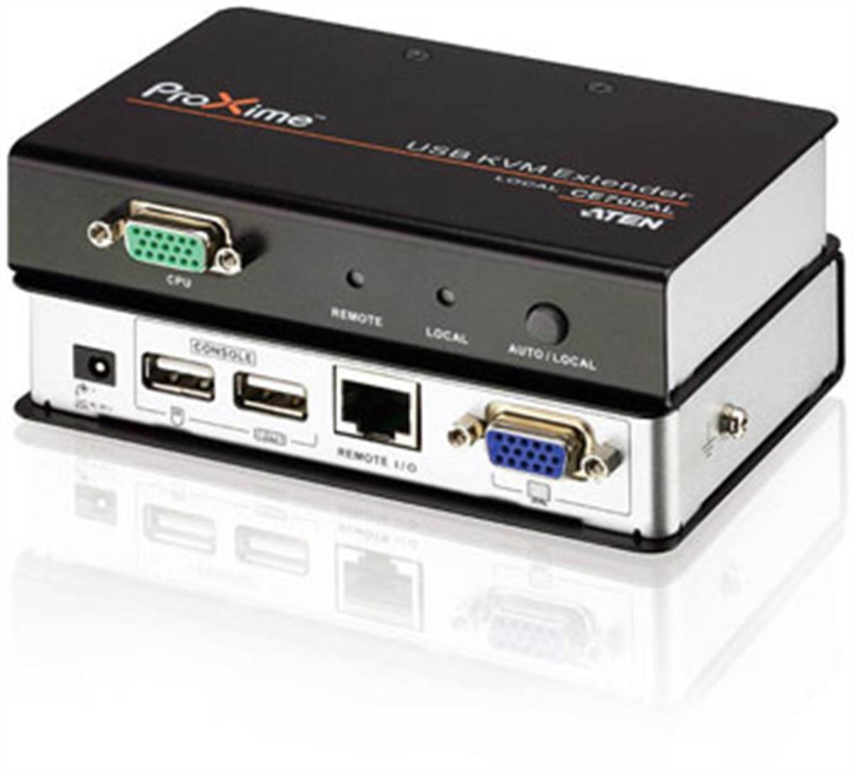 VGA KVM (Keyboard/Video Monitor/Mouse) Mesafe Uzatma Cihazı, 150 metre, USB Konsol, ESD ve gerilimdeki ani yükselmelere karşı korumalı<br>
USB VGA Cat 5 KVM Extender (1280 x 1024@150m)