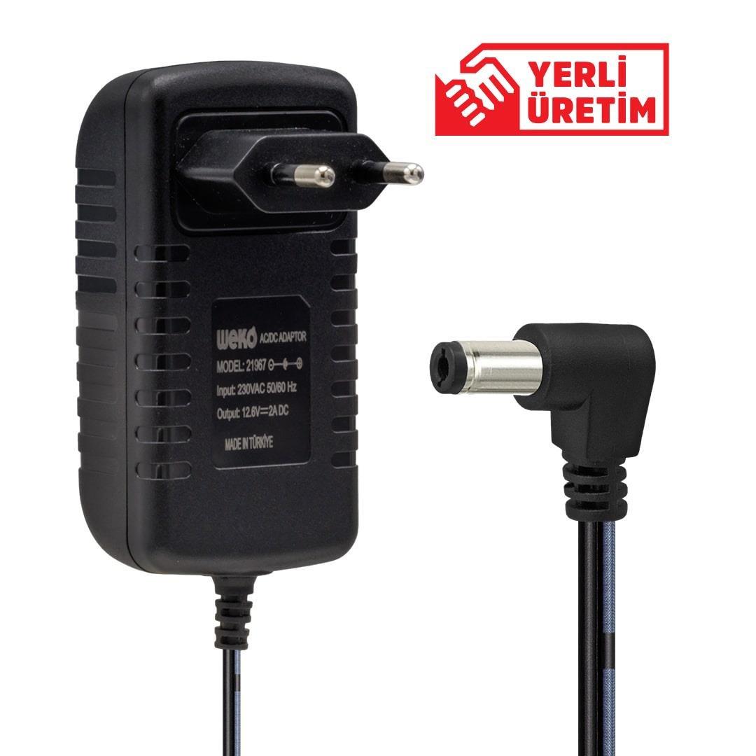 Weko 12.6 Volt - 2 Amper 5.5*2.5 Uçlu Ledli Yerli Üretim Şarjlı Matkap Adaptörü