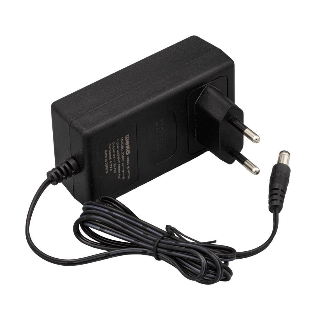 Weko 9 Volt 2 Amper Priz Tipi Plastik Kasa Adaptör 5.5*2.5 Uç
