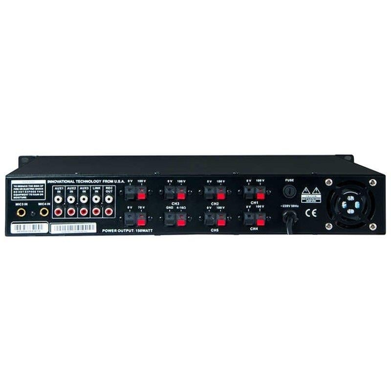 Westa WM-250UT 250W /4-16 Ohm USB/BT/EKO/UK 6 Bölgeli 4 Mik.Giriş Trafolu Mixer Anfi