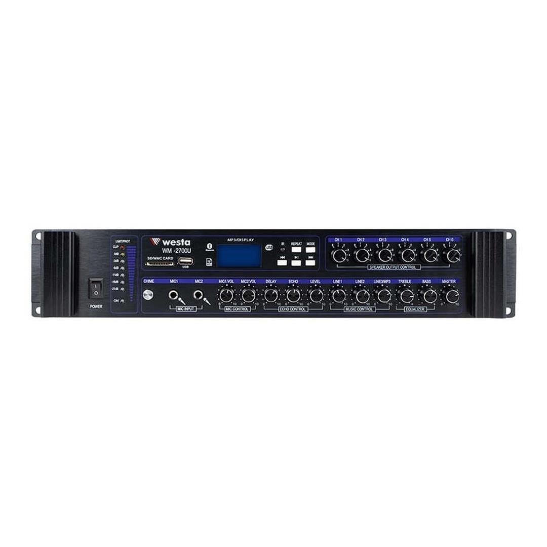 Westa WM-2700U 700W USB/BT/SD 6 Bölgeli Hat Trafolu Mikser Amfi - Anfi