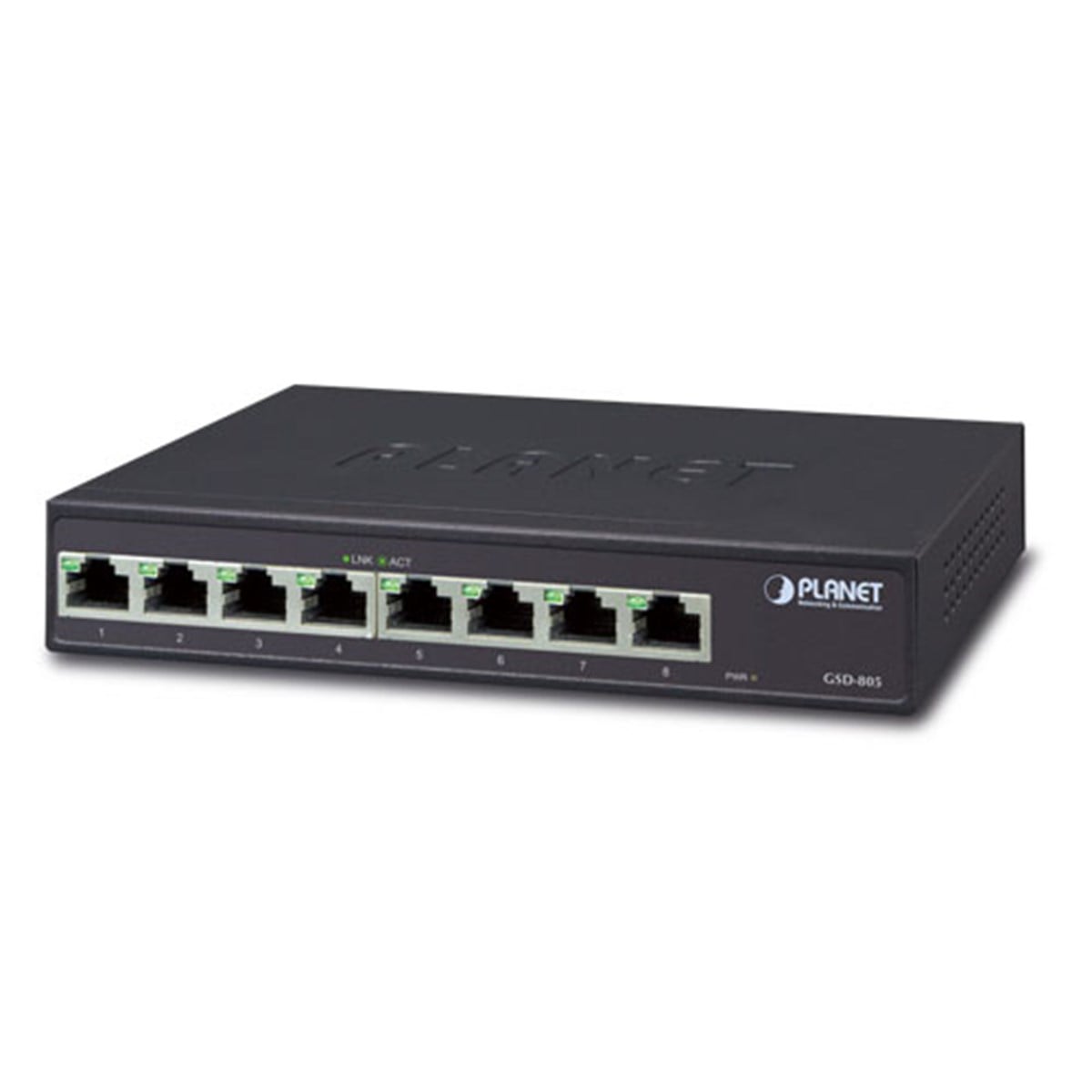 Yönetilemeyen Switch (Unmanaged Switch)<br>
8-Port 10/100/1000BASE-T<br>
Dahili güç adaptörü 