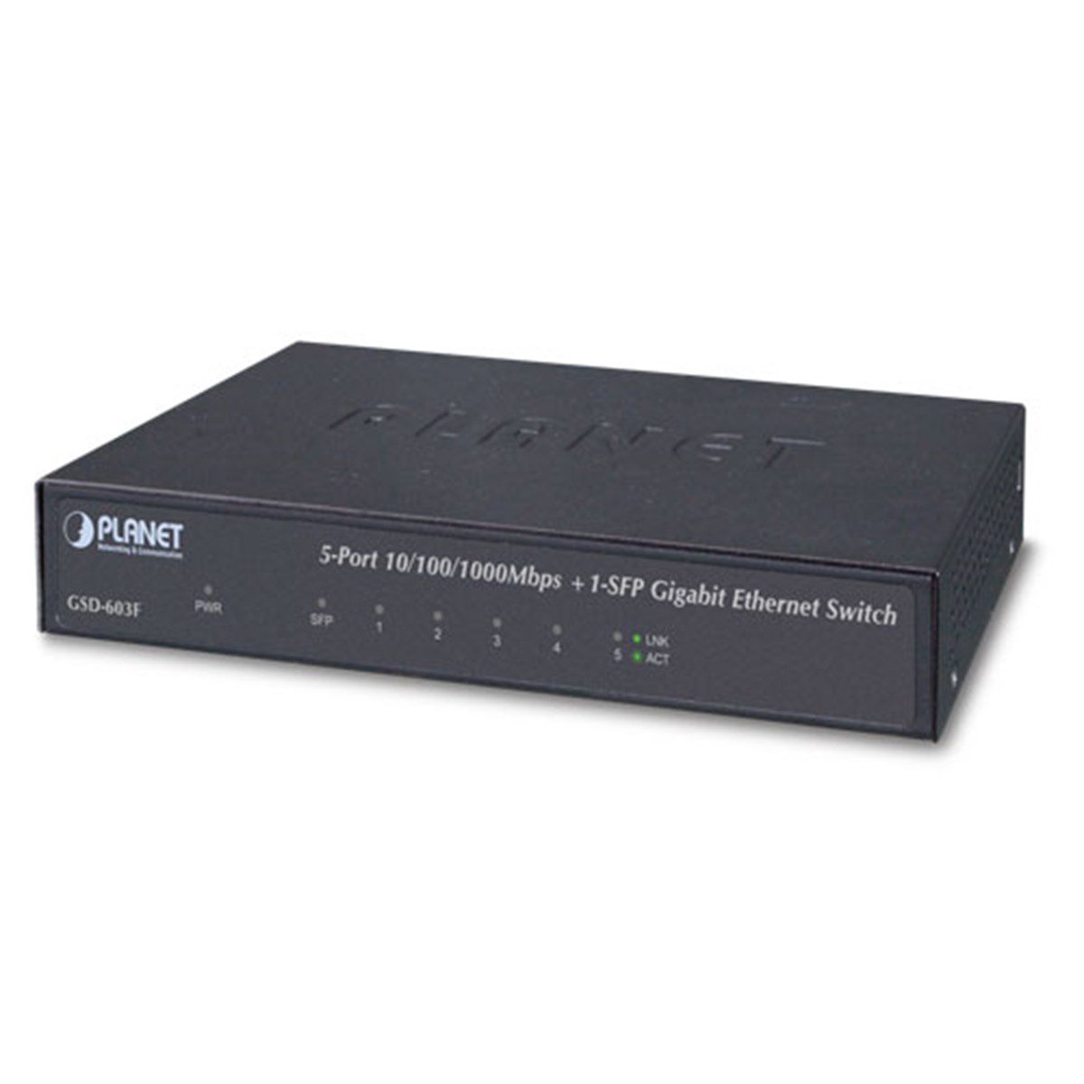 Yönetilemeyen Switch (Unmanaged Switch)<br>
5-Port 10/100/1000BASE-T<br>
1-Port 1000BASE-X SFP yuva<br>
DC 5V, 1A harici güç adaptörü dahil