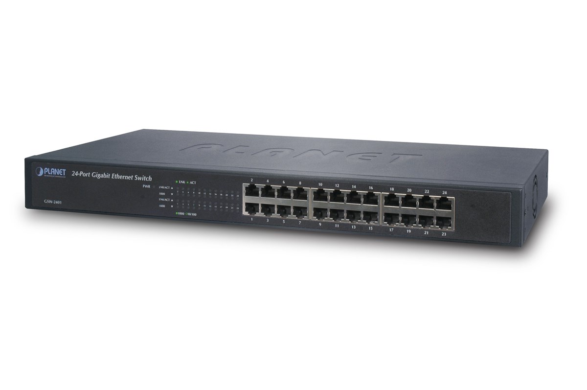 Yönetilemeyen Switch (Unmanaged Switch)<br>
24 Port 10/100/1000Base-T 
