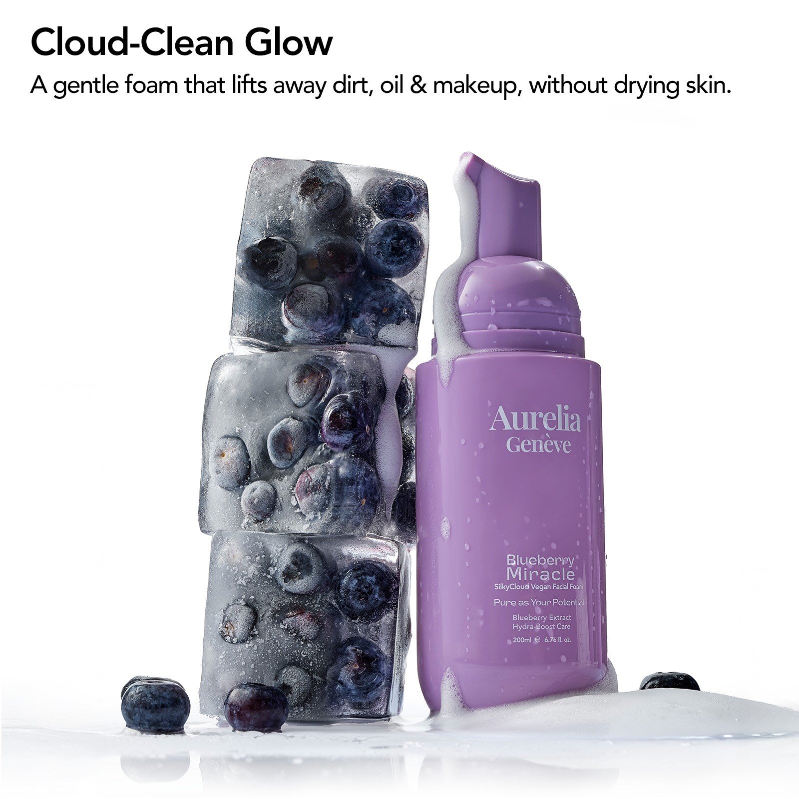 Aurelia Geneve Blueberry Miracle Silkycloud Vegan Facial Foam 200ml