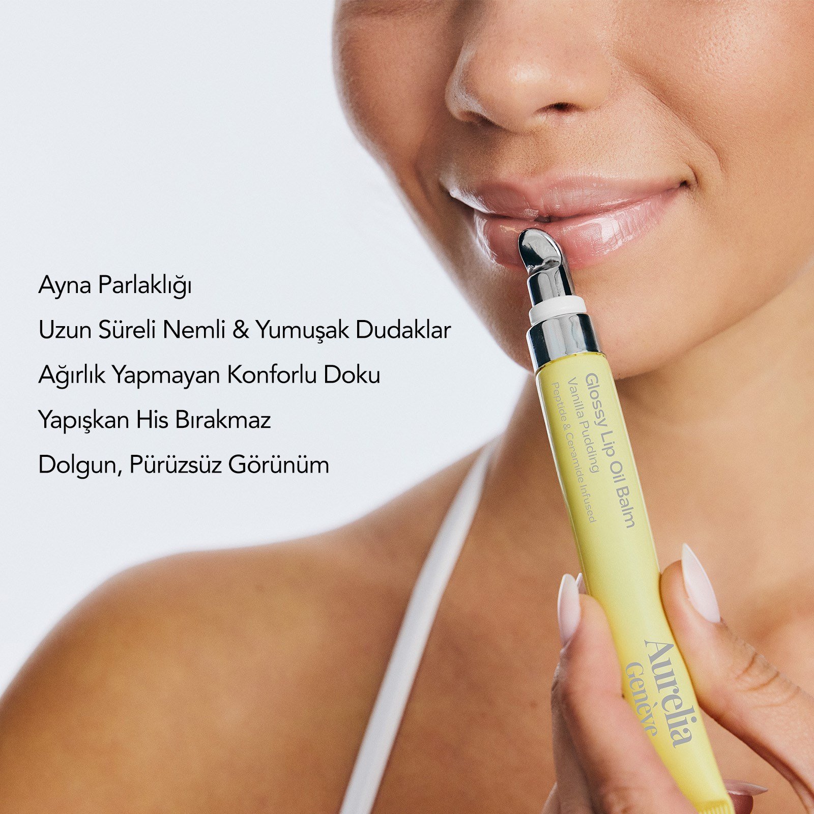 Aurelia Geneve Glossy Lip Oil Balm Peptide & Ceramid Infused - Cherry Pie