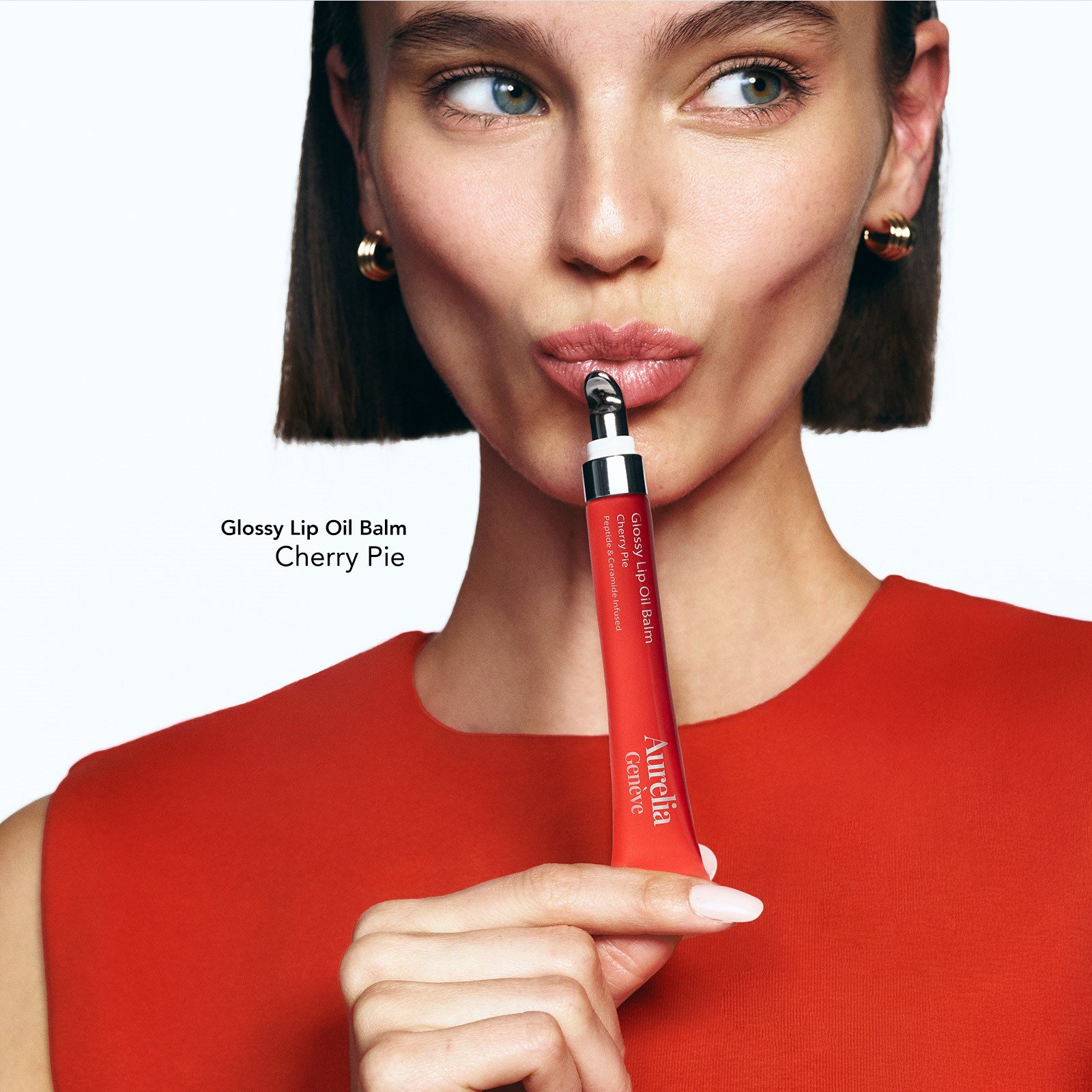Aurelia Geneve Glossy Lip Oil Balm Peptide & Ceramid Infused - Cherry Pie