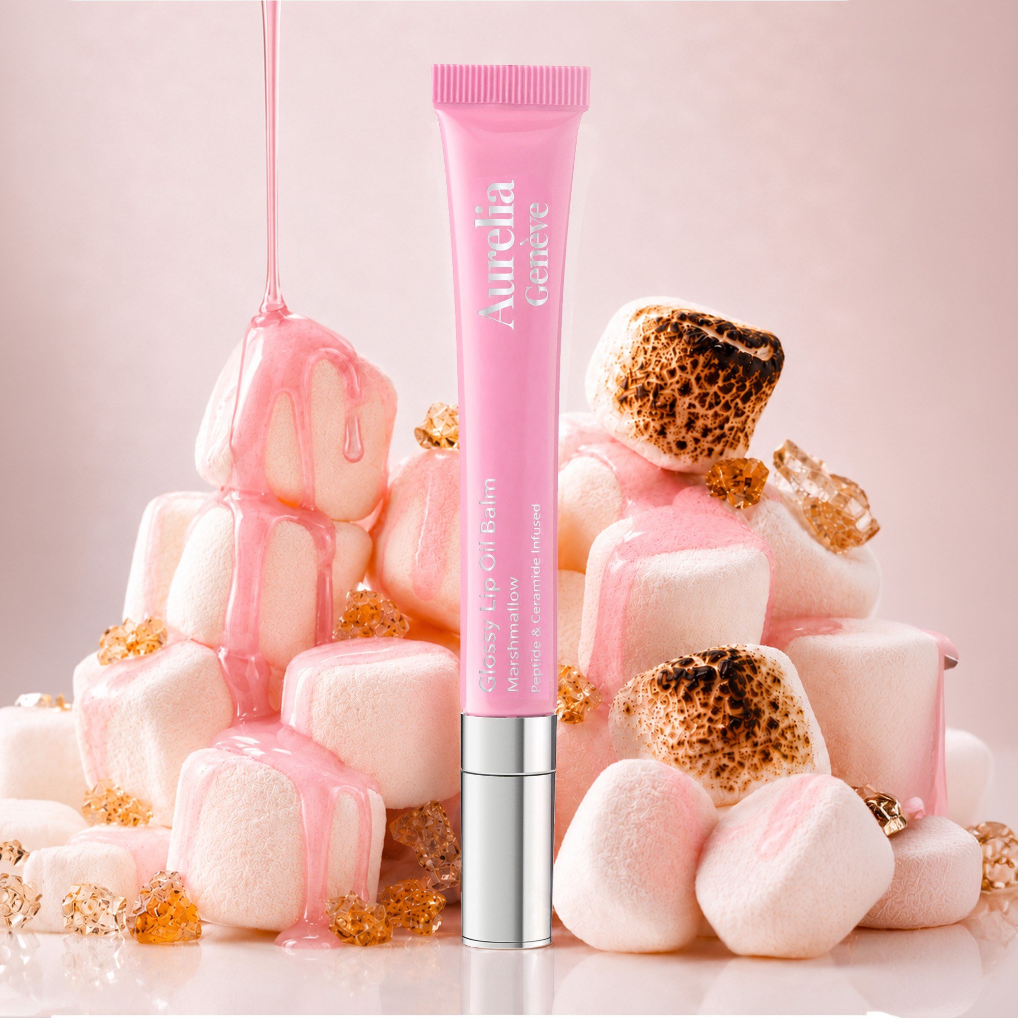 Aurelia Geneve Glossy Lip Oil Balm Peptide & Ceramid Infused - Marshmallow