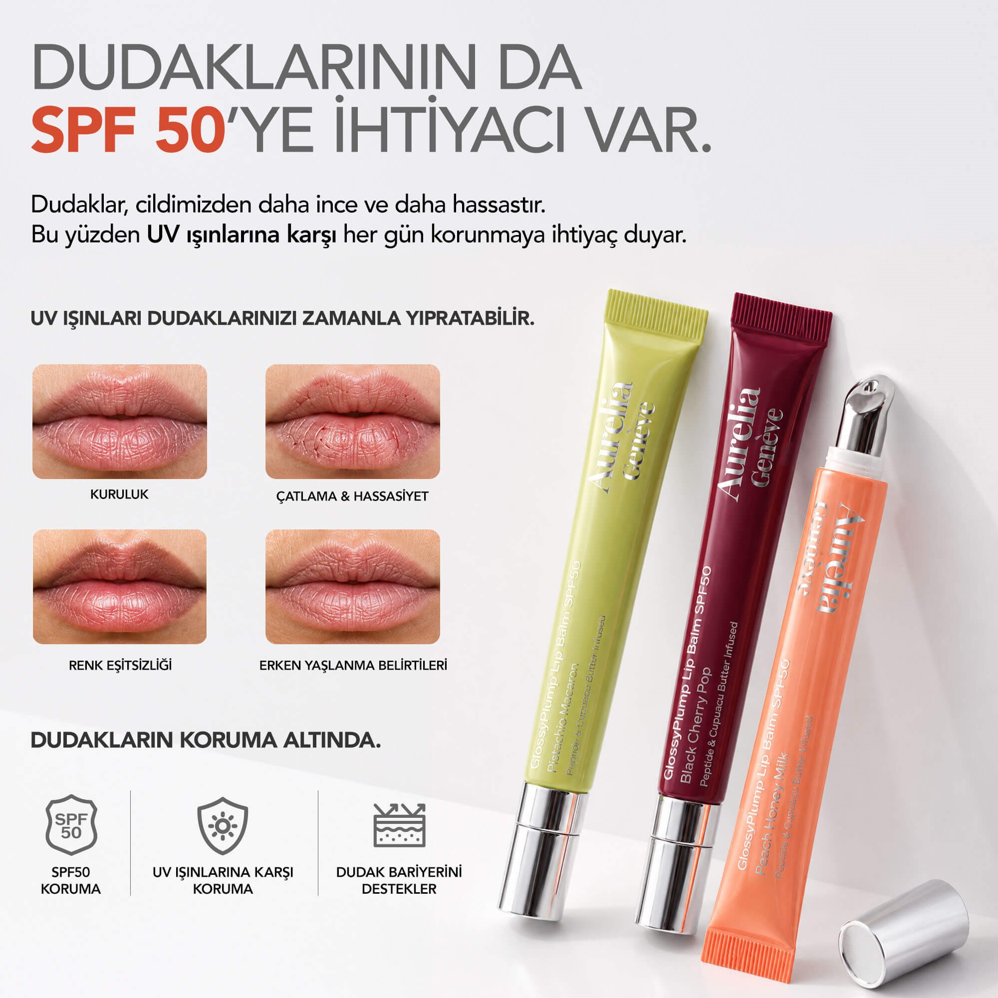 Aurelia Geneve Glossy Plump Lip Balm Spf50 - Black Cherry Pop