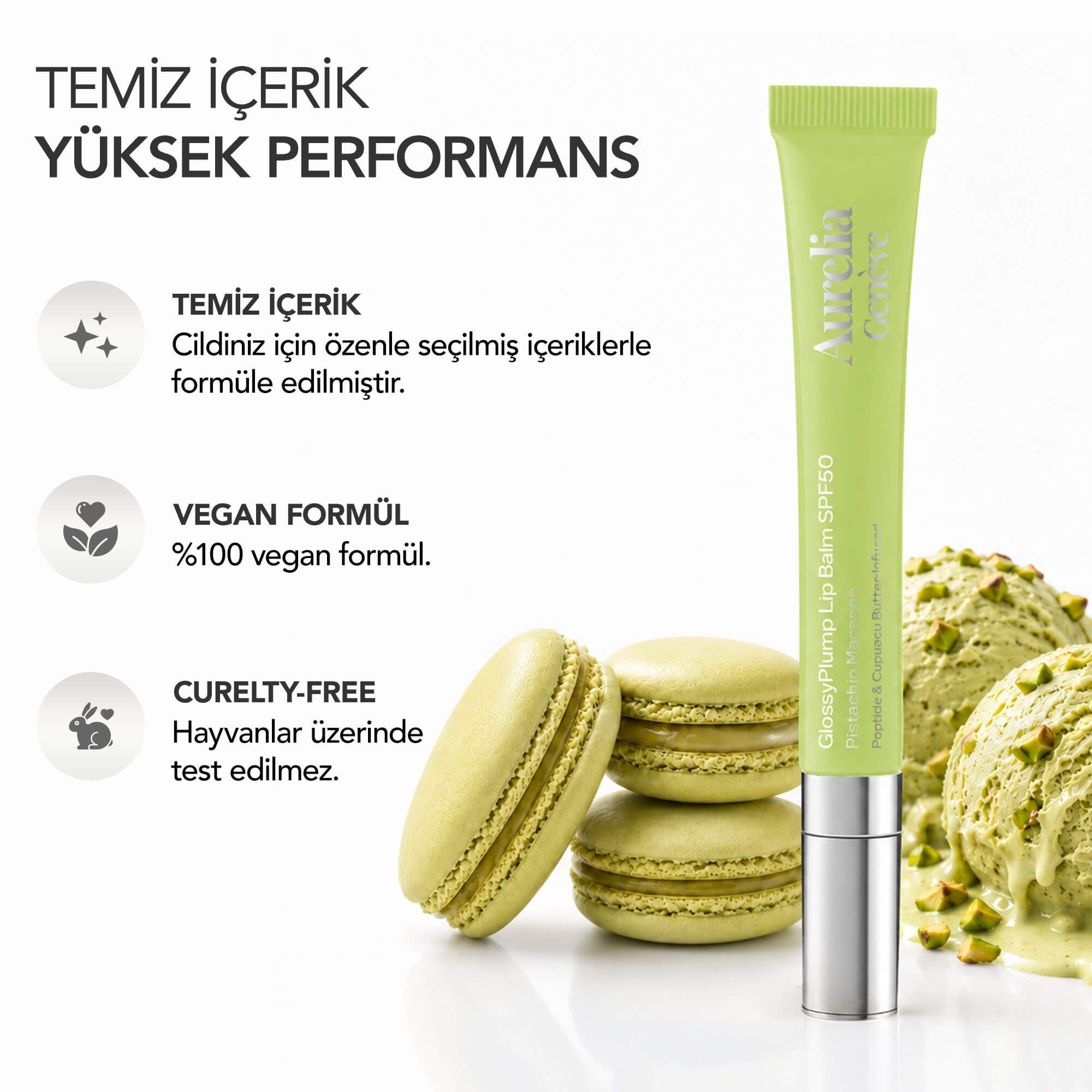 Aurelia Geneve Glossy Plump Lip Balm Spf50 - Pistachio Macaron