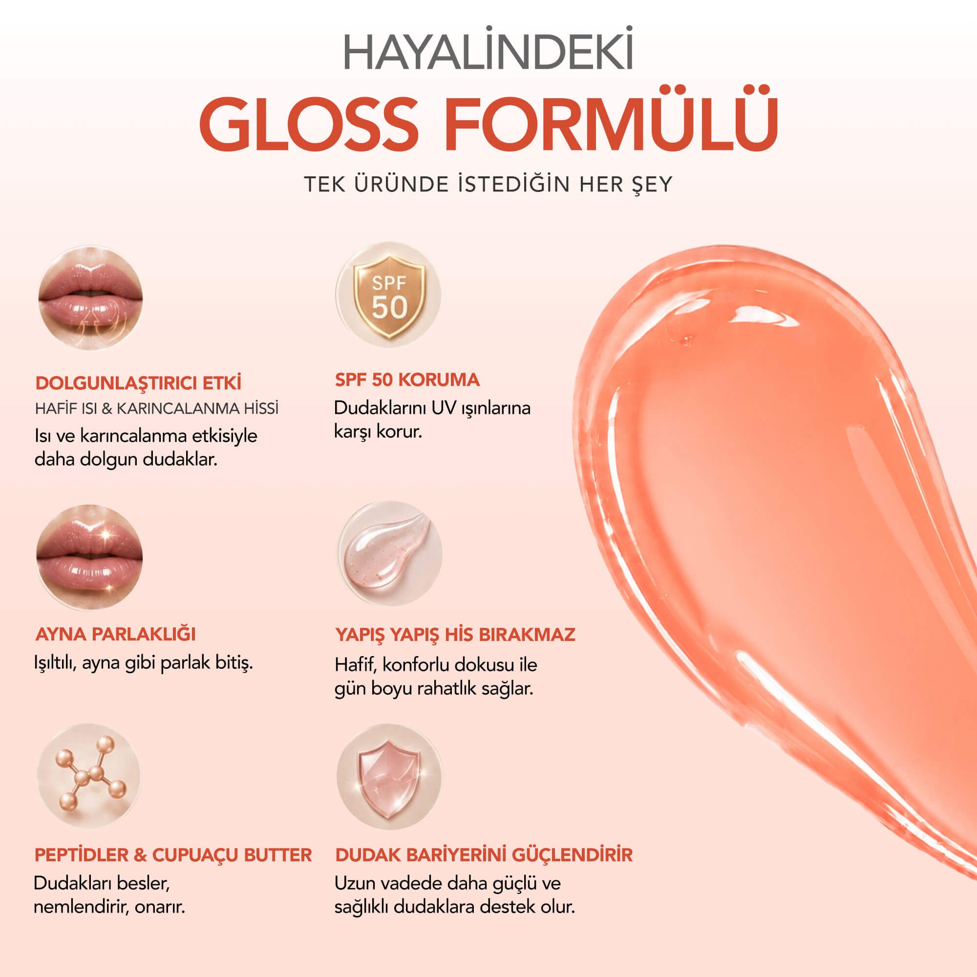 Aurelia Geneve Glossy Plump Lip Balm Spf50 - Peach Honey Milk