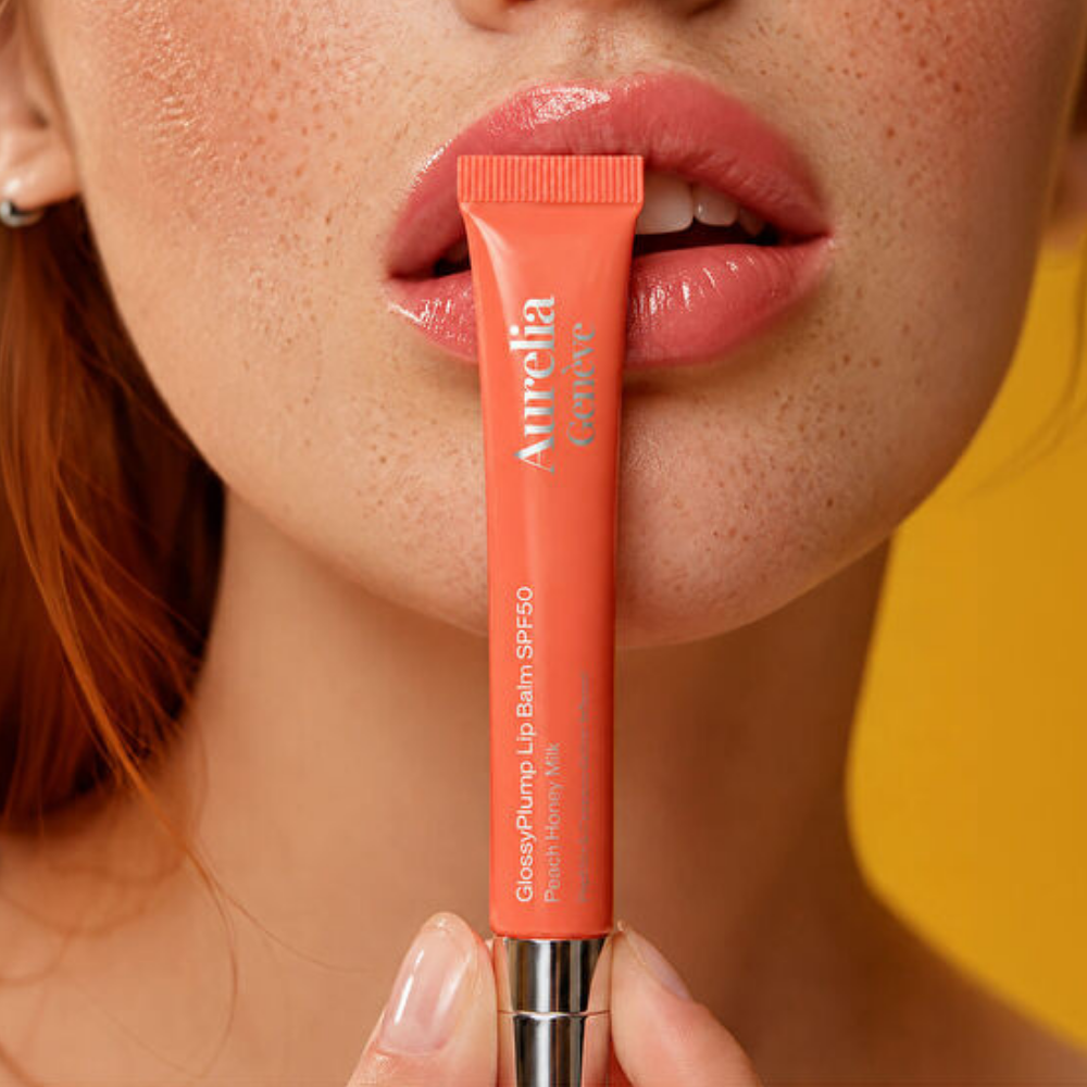 Aurelia Geneve Glossy Plump Lip Balm Spf50 - Peach Honey Milk